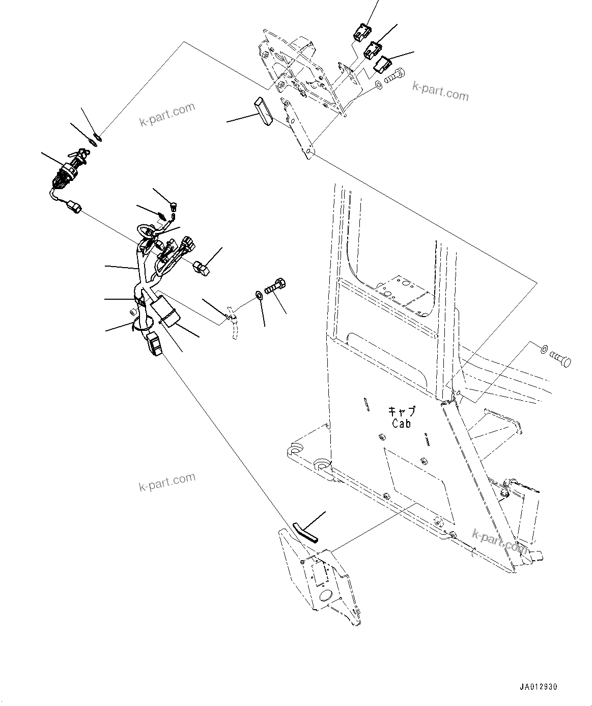 Komatsu parts book diagram for D65PX-16 S/N 80001-UP: ROPS  ? ?МЮ, МЫ ?, ЅІЇБ(#80001-)