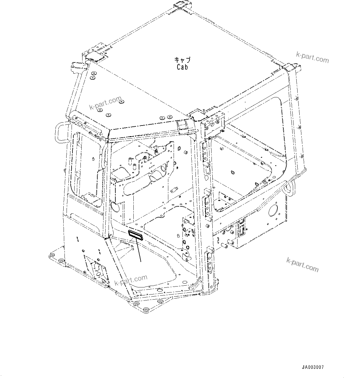 Komatsu parts book diagram for D65PX-16 S/N 80001-UP: ROPS  ? ?МЮ, М ?ДЪЅД(#80001-)