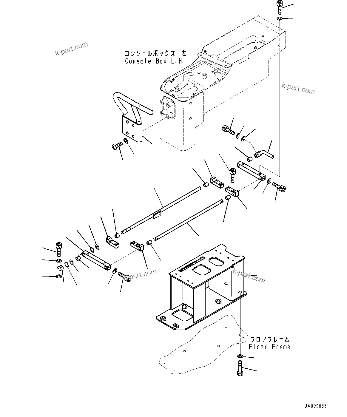 Komatsu parts book diagram for D65PX-16 S/N 80001-UP: ROPS  ? ?ЙЛЯ, єЭї ?Щ ЅЧІАЮ(#80850-)