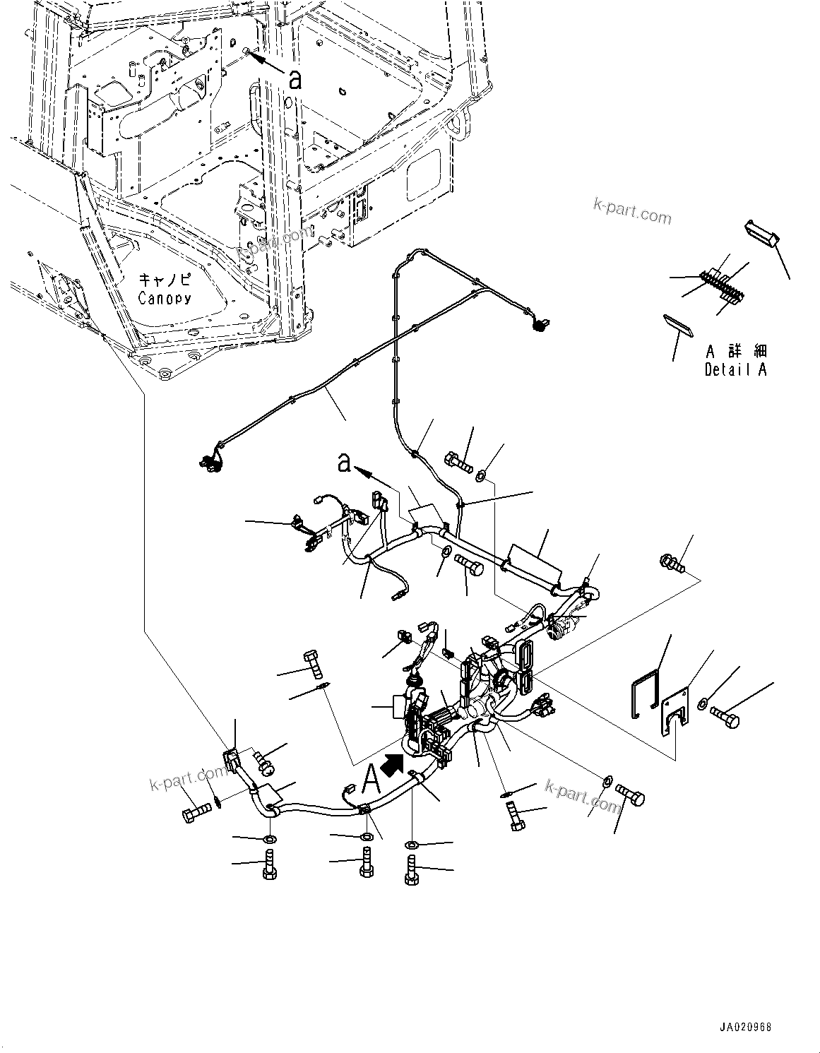 Komatsu parts book diagram for D65PX-16 S/N 80001-UP: ROPS  ? ?ЙЛЯ, МЫ ? ЬІФШЭёЮК ?ИЅ(#80001-)