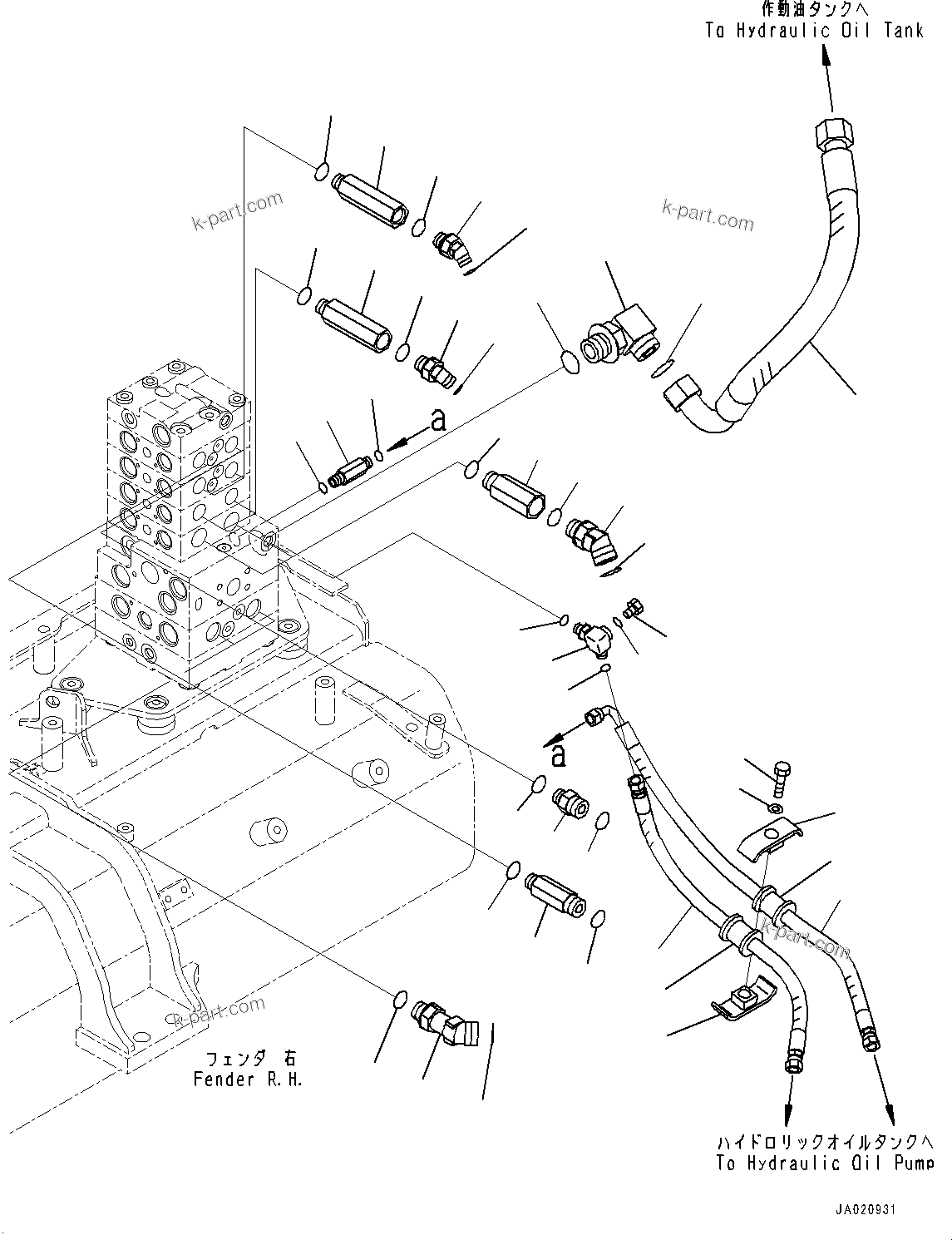 Komatsu parts book diagram for D65PX-16 S/N 80001-UP: МЄЭАЮ ёЮЩ ?МЯ, –ы€і”ZЉЗ (КЯЬ ? БЩД ЛЯЇБ ДЮ ? ?Ю, Њг•ы 1  ?АЇБТЭД •T)(#80001-)