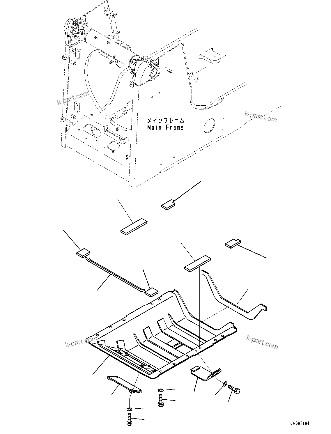 Komatsu parts book diagram for D65PX-16 S/N 80001-UP: ?ЭАЮ  ?Ю ?ДЮ, (‹ ?‰ ?Њ^, ЋY”PЋD—L —P)(#80001-)