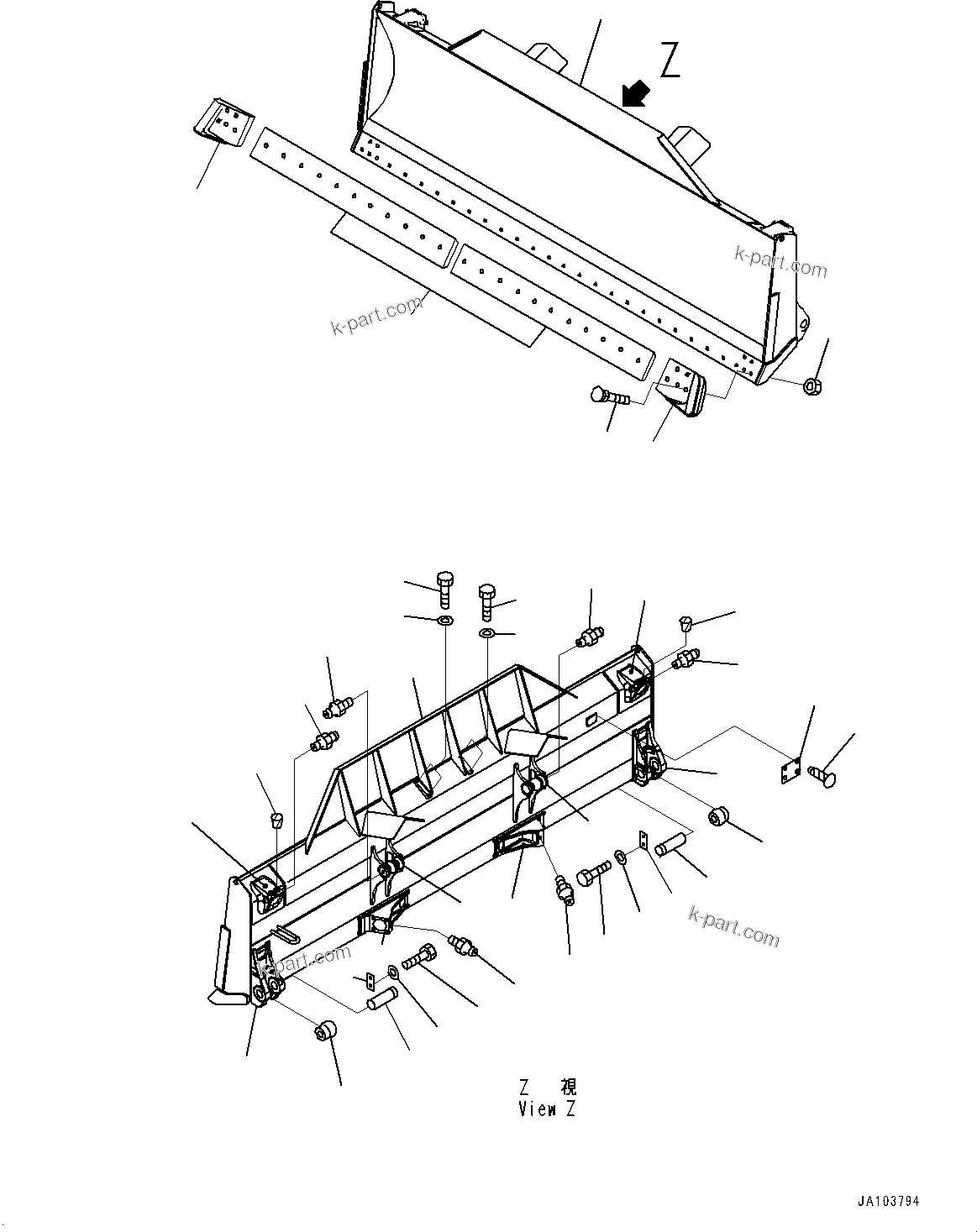 Komatsu parts book diagram for D65PX-16 S/N 80001-UP: ДЮ ? ?Ю МЮЪ ?ДЮ, (ЅДЪ ?Д БЩД ДЮ ? ?Ю ЋY‹Ж”PЉь•ЁЏ€—ќ—P)(#80001-)
