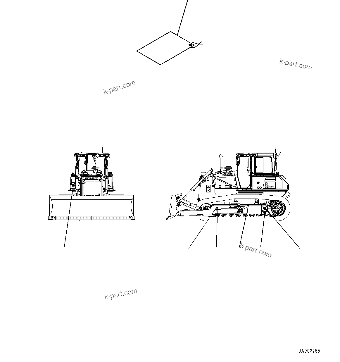 Komatsu parts book diagram for D65PX-16 S/N 80001-UP: ЏDђS€К’U П ?ё, (#80001-)