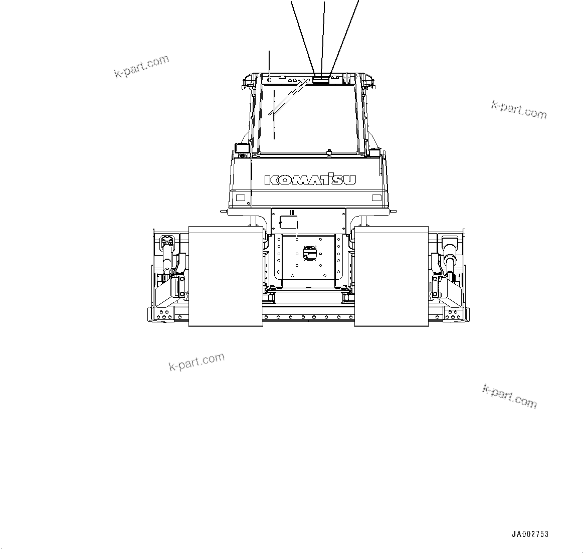 Komatsu parts book diagram for D65PX-16 S/N 80001-UP: ROPS/FOPS МЯЪ ?Д, (#80001-)