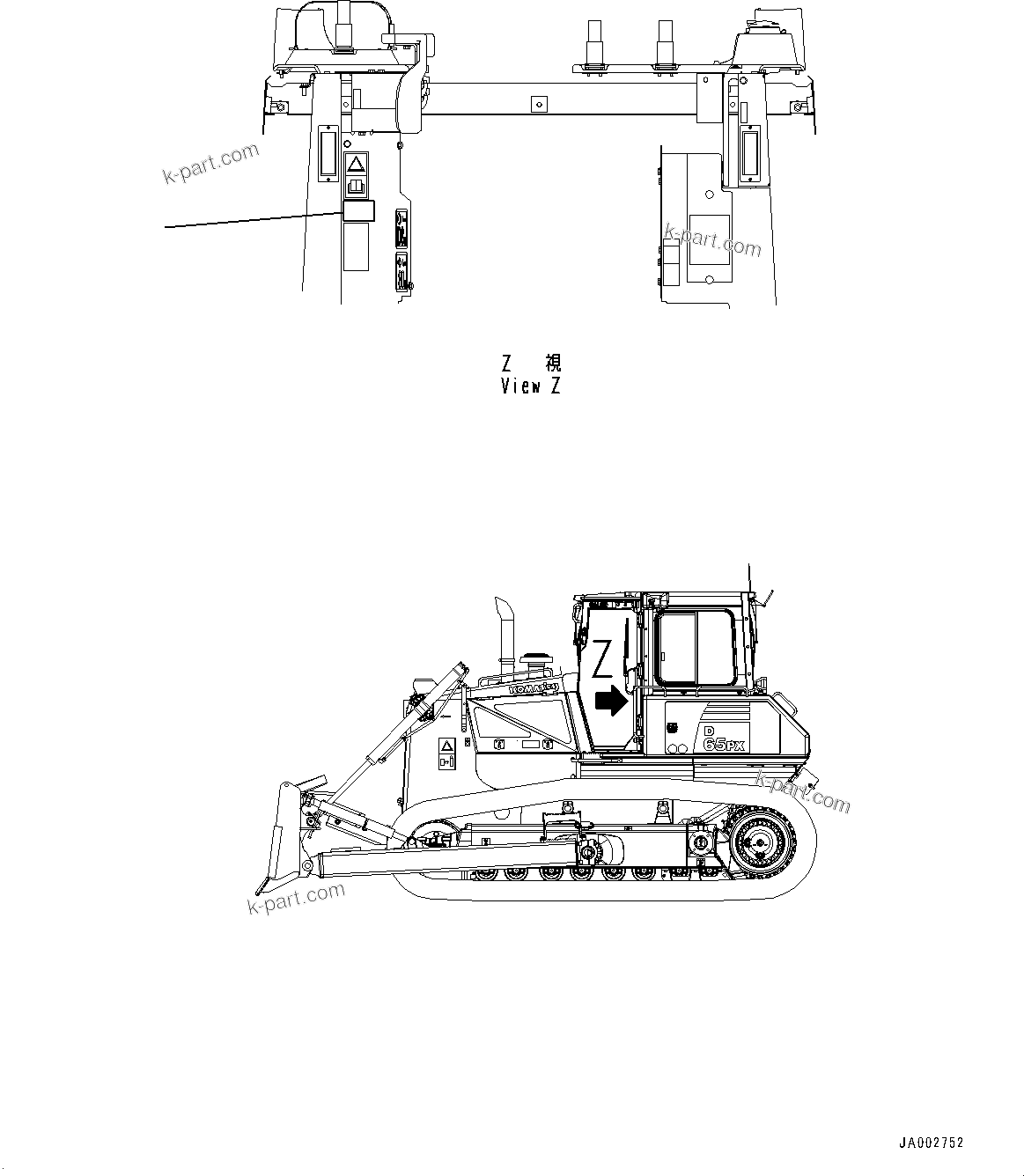 Komatsu parts book diagram for D65PX-16 S/N 80001-UP: ґ ?єЭ МЯЪ ?Д, (#80001-)