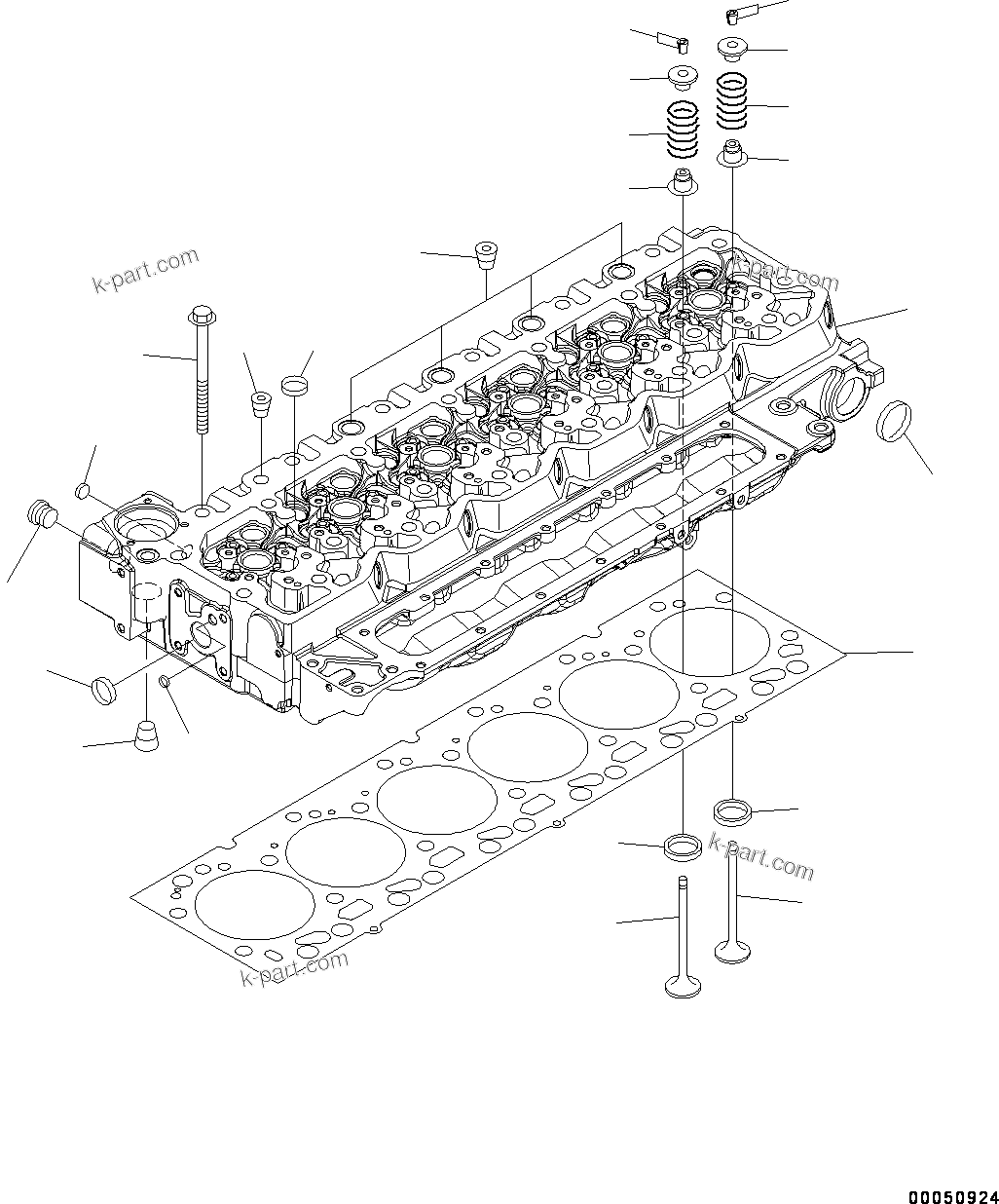 Komatsu parts book diagram for SAA6D107E-1J S/N 26534228-UP (For WA320-6/WA320PZ-6): CYLINDER HEAD (#26534228-)
