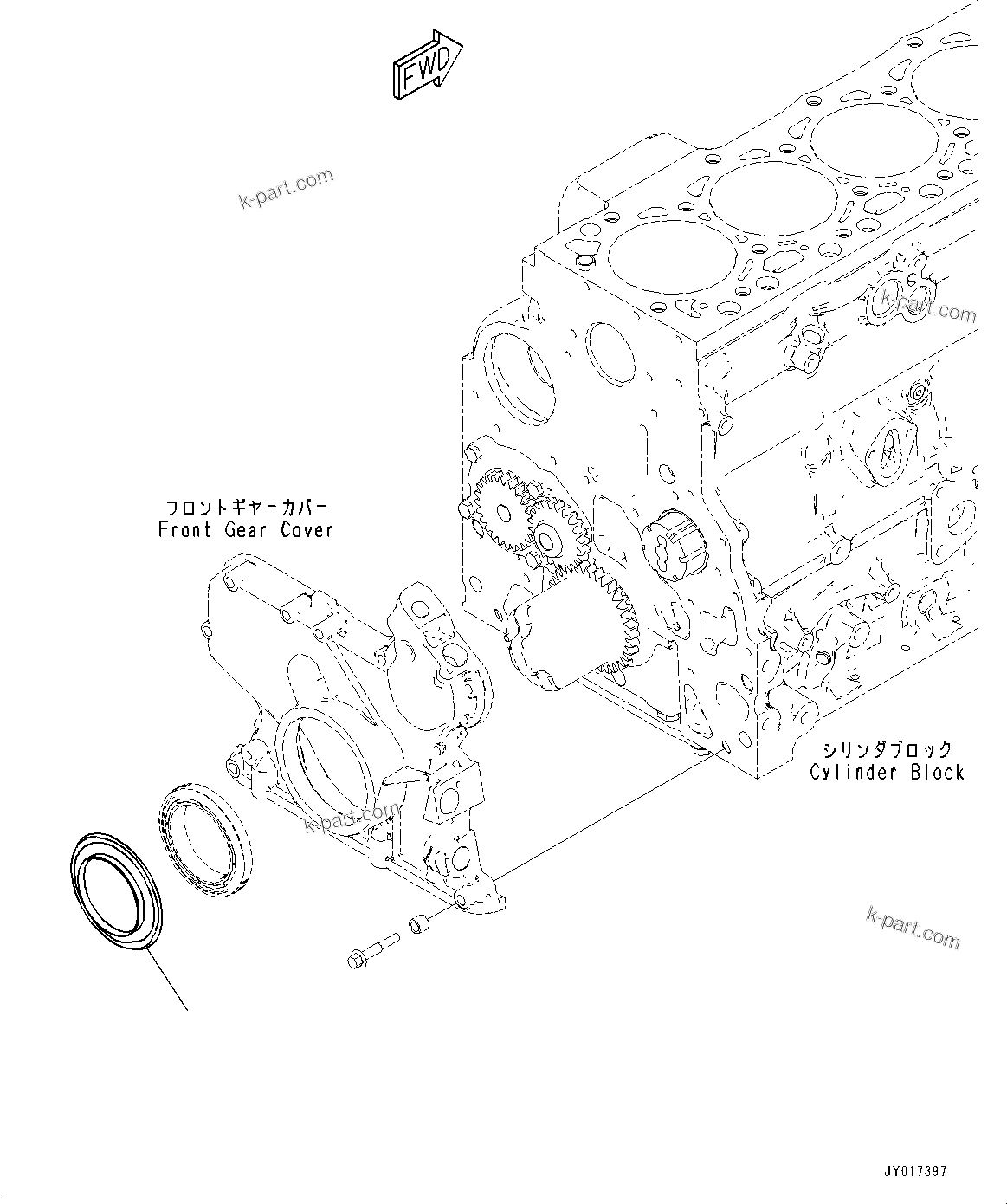 Komatsu parts book diagram for SAA6D107E-1J S/N 26534228-UP (For WA320-6/WA320PZ-6): DUST SEAL (#26578101-)