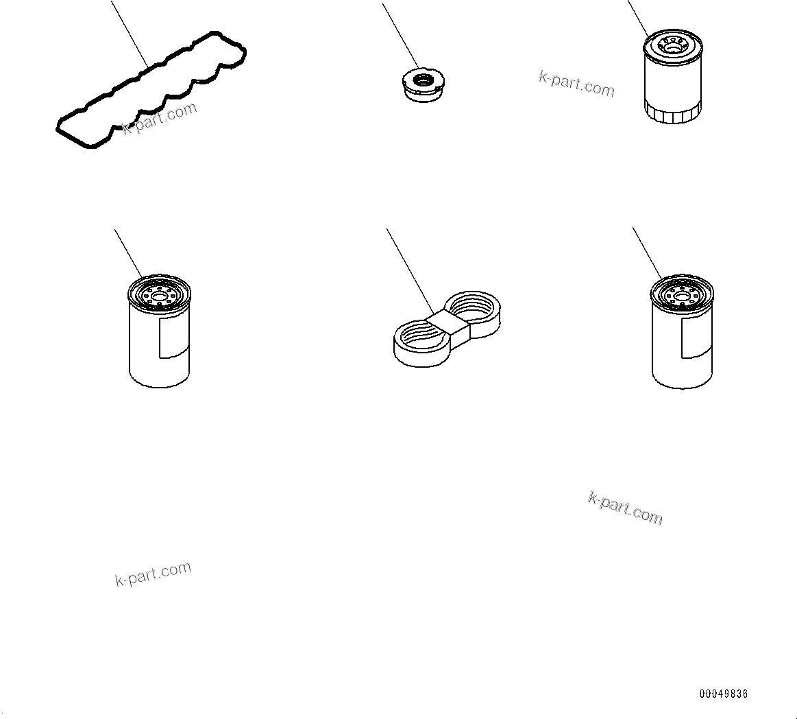 Komatsu parts book diagram for SAA6D107E-1J S/N 26534228-UP (For WA320-6/WA320PZ-6): SPARE PARTS (#26550211-)