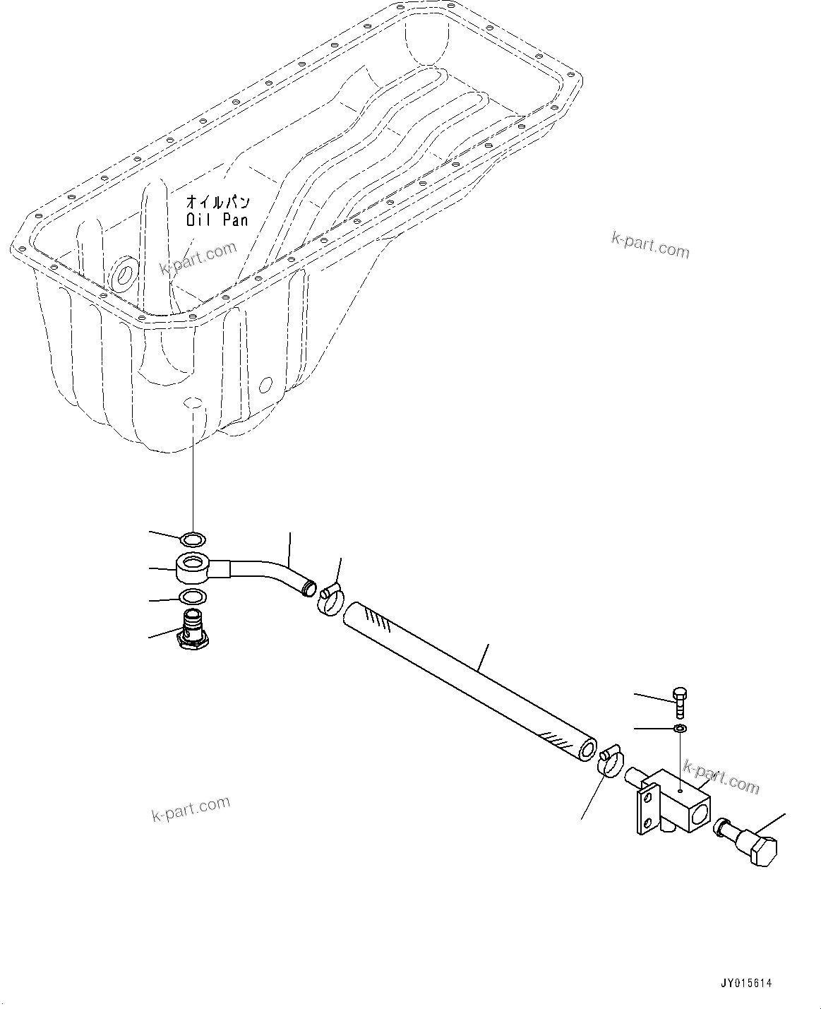 Komatsu parts book diagram for SAA6D107E-1J S/N 26534228-UP (For WA320-6/WA320PZ-6): ENGINE OIL PAN,  (#26545264-)