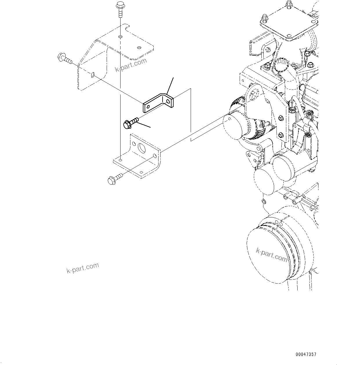 Komatsu parts book diagram for SAA6D107E-1J S/N 26534228-UP (For WA320-6/WA320PZ-6): BELT GUARD (#26534228-)