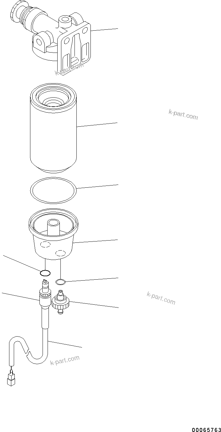 Komatsu parts book diagram for SAA6D107E-1J S/N H62051 - Up (For WA320-6): FUEL PRE-FILTER