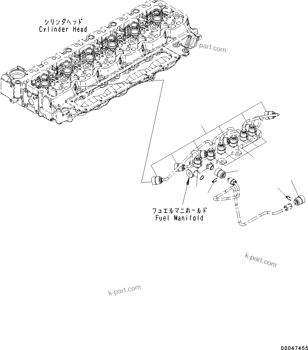 Komatsu parts book diagram for SAA6D107E-1J S/N H62051 - Up (For WA320-6): FUEL SYSTEM COVER