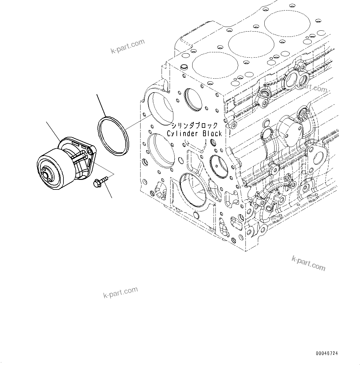 Komatsu parts book diagram for SAA6D107E-1J S/N H62051 - Up (For WA320-6): WATER PUMP