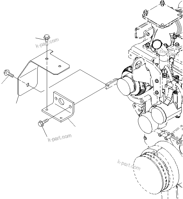 Komatsu parts book diagram for SAA6D107E-1J S/N H62051 - Up (For WA320-6): ALTERNATOR, 60AMP., COVER