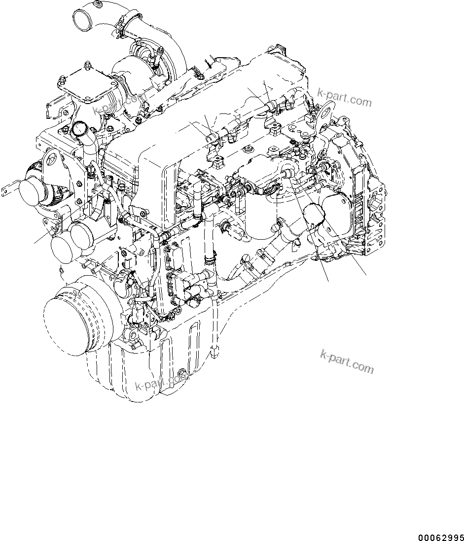 Komatsu parts book diagram for SAA6D107E-1J S/N H62051 - Up (For WA320-6): WIRING HARNESS, RELATED PARTS