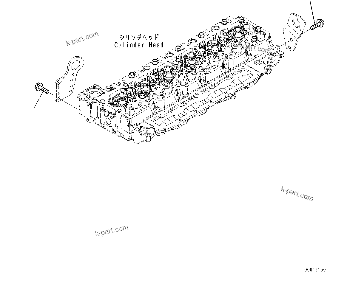 Komatsu parts book diagram for SAA6D107E-1CC S/N 26540705-UP (For GD655-5/GD675-5): LIFTING BRACKET MOUNTING, TANDEM, MOUNTING BOLT (#26540705-)