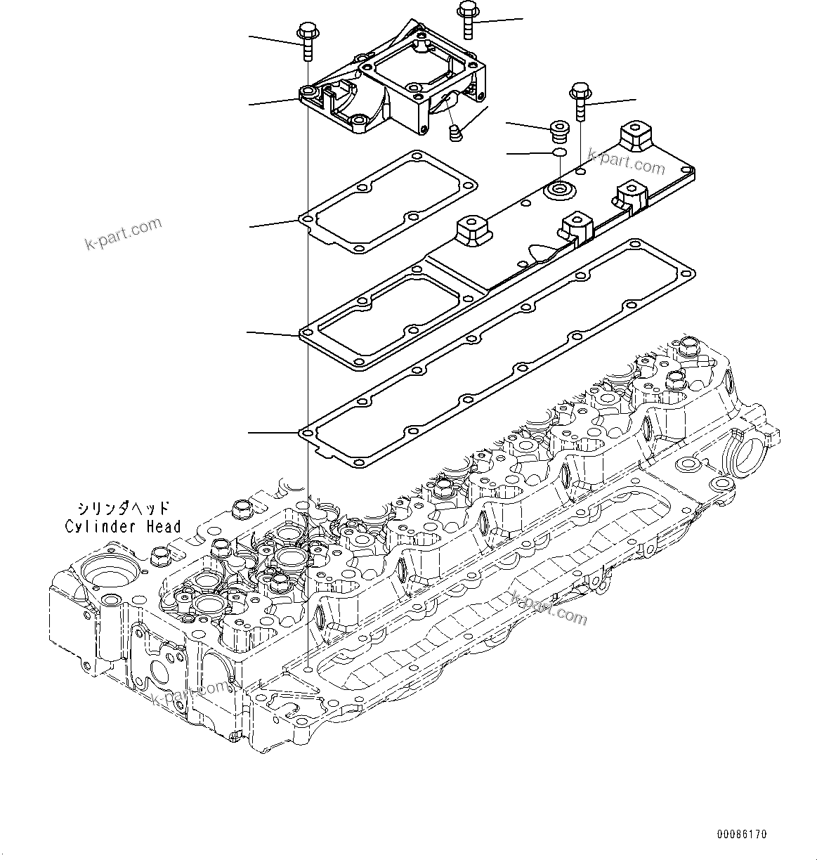 Komatsu parts book diagram for SAA6D107E-1CC S/N 26540705-UP (For GD655-5/GD675-5): AIR INTAKE PORT COVER (#26540705-)