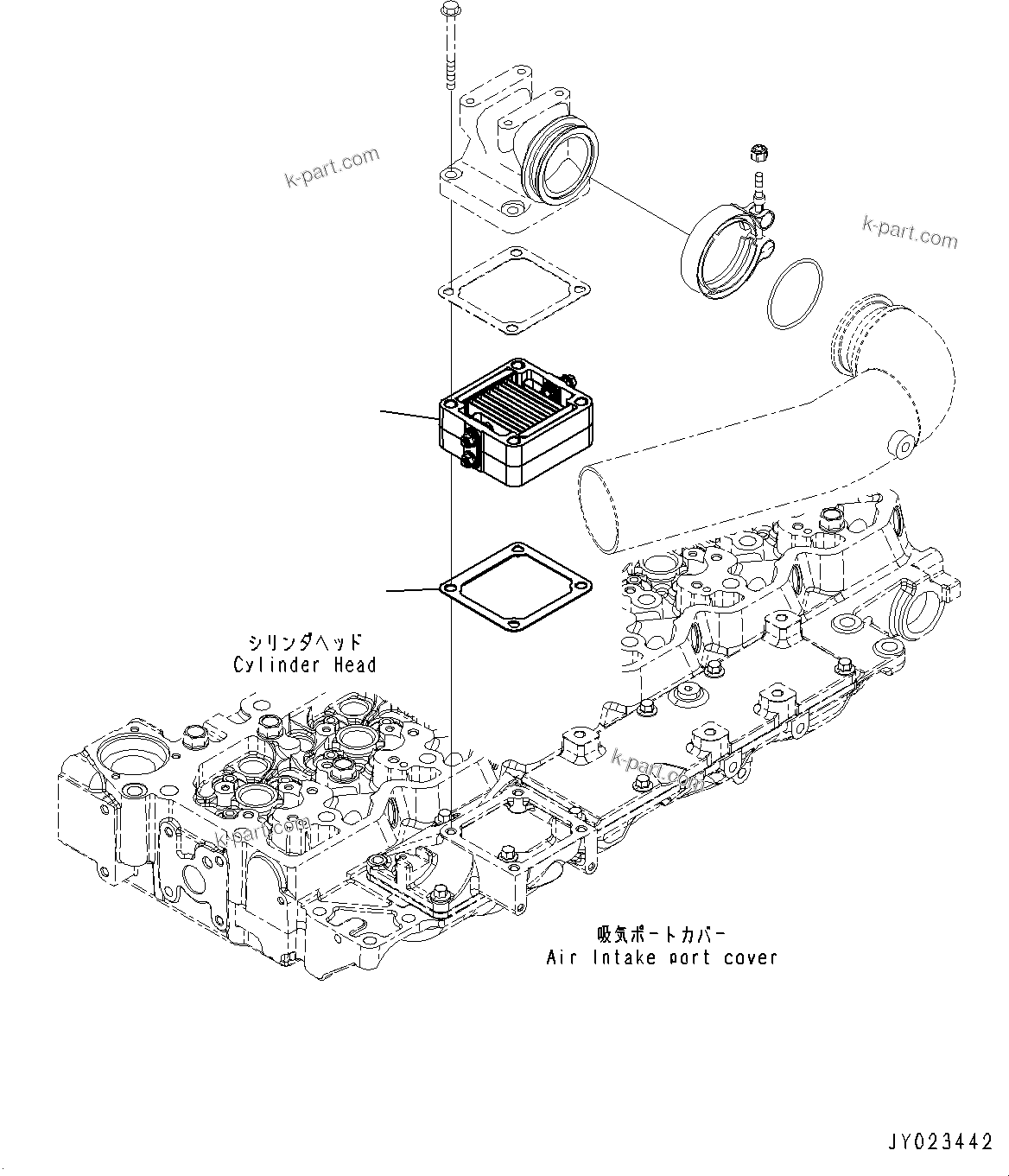 Komatsu parts book diagram for SAA6D107E-1CC S/N 26540705-UP (For GD655-5/GD675-5): AIR INTAKE HEATER (#26540705-)