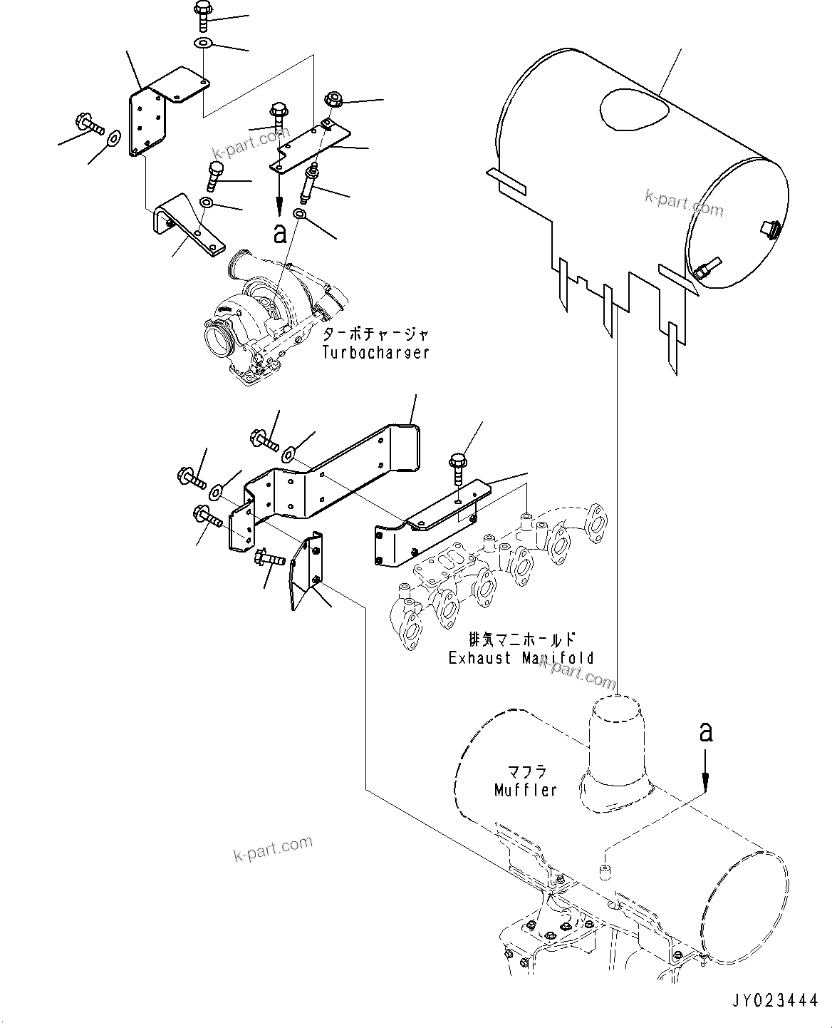 Komatsu parts book diagram for SAA6D107E-1CC S/N 26540705-UP (For GD655-5/GD675-5): HEAT SHIELD (#26540705-)