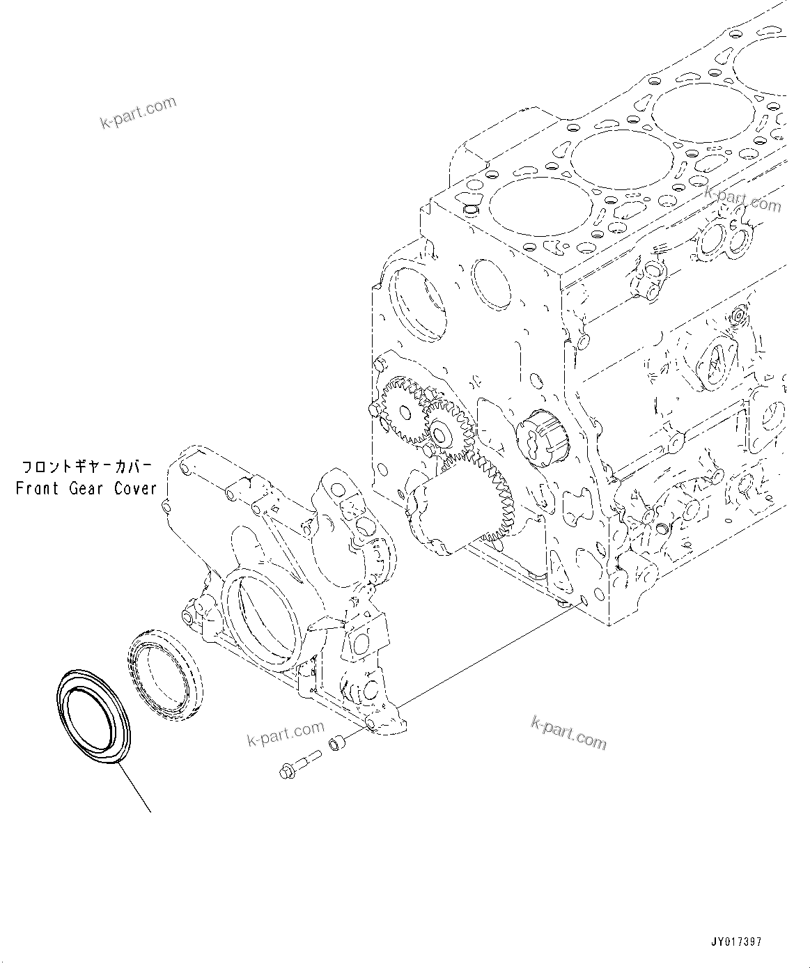 Komatsu parts book diagram for SAA6D107E-1CC S/N 26540705-UP (For GD655-5/GD675-5): DUST SEAL (#26579154-)