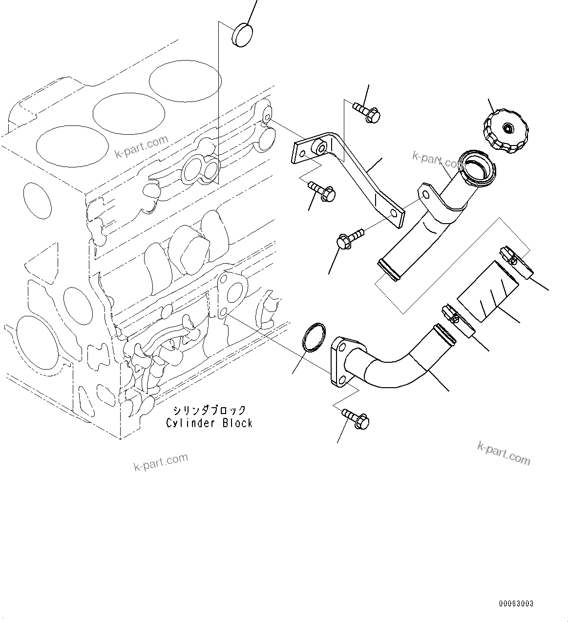 Komatsu parts book diagram for SAA6D107E-1CC S/N 26540705-UP (For GD655-5/GD675-5): ENGINE OIL FILLER (#26540705-)