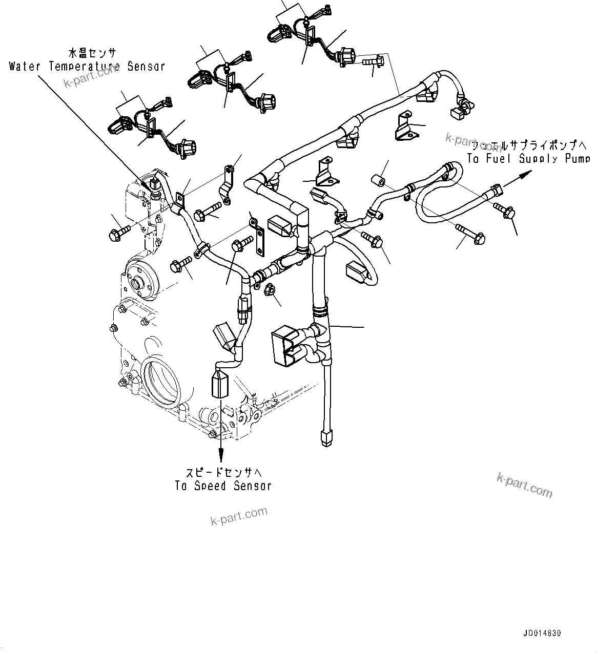 Komatsu parts book diagram for SAA6D107E-1CC S/N 26540705-UP (For GD655-5/GD675-5): WIRING HARNESS (#26540705-26541735)