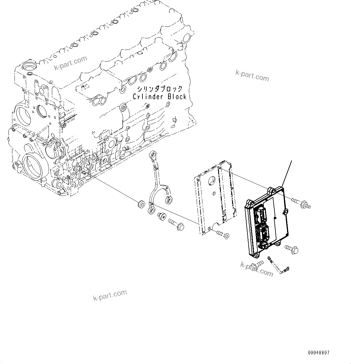 Komatsu parts book diagram for SAA6D107E-1CC S/N 26540705-UP (For GD655-5/GD675-5): ENGINE CONTROLLER (#26540705-)