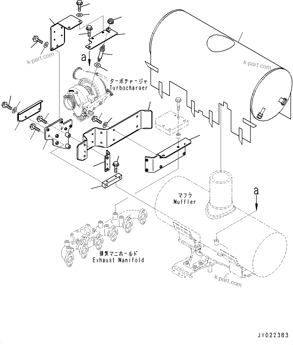Komatsu parts book diagram for SAA6D107E-1D S/N 26537463-UP (For WA380-6): HEAT SHIELD (#26537463-)