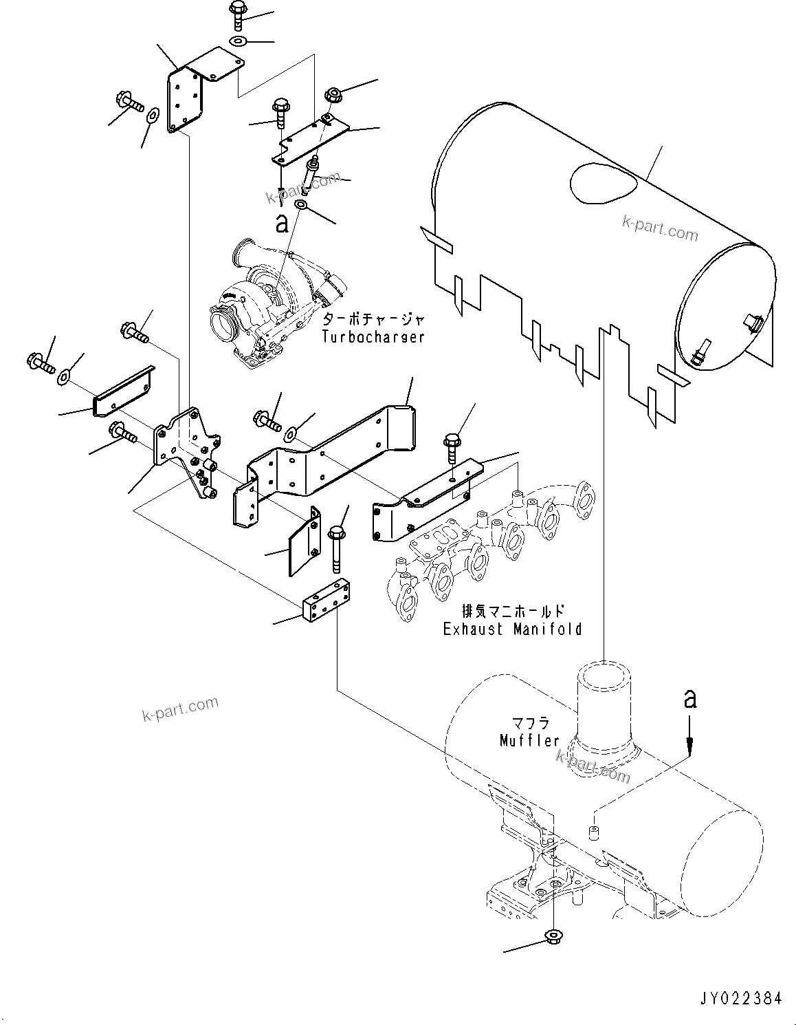 Komatsu parts book diagram for SAA6D107E-1D S/N 26537463-UP (For WA380-6): HEAT SHIELD (#26537463-)