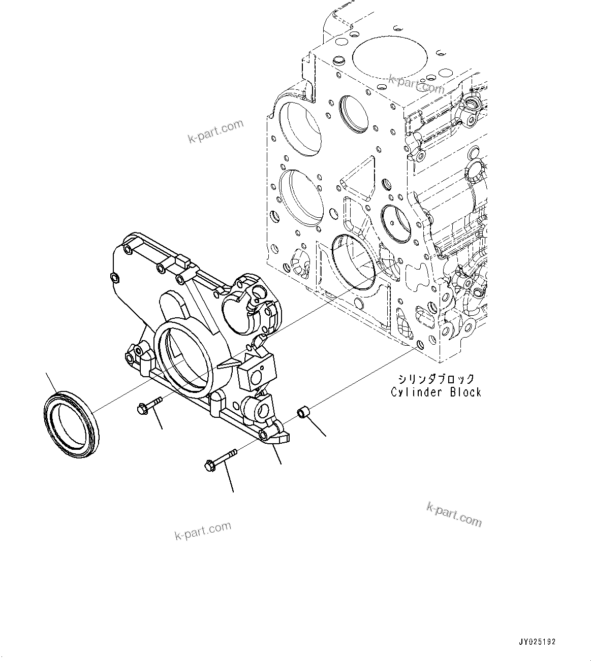 Komatsu parts book diagram for SAA6D107E-1D S/N 26537463-UP (For WA380-6): FRONT GEAR COVER (#26537463-)