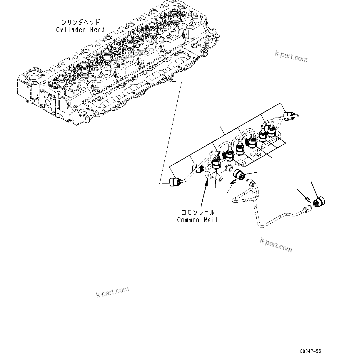 Komatsu parts book diagram for SAA6D107E-1D S/N 26537463-UP (For WA380-6): FUEL INJECTION PIPING COVER (#26537463-)
