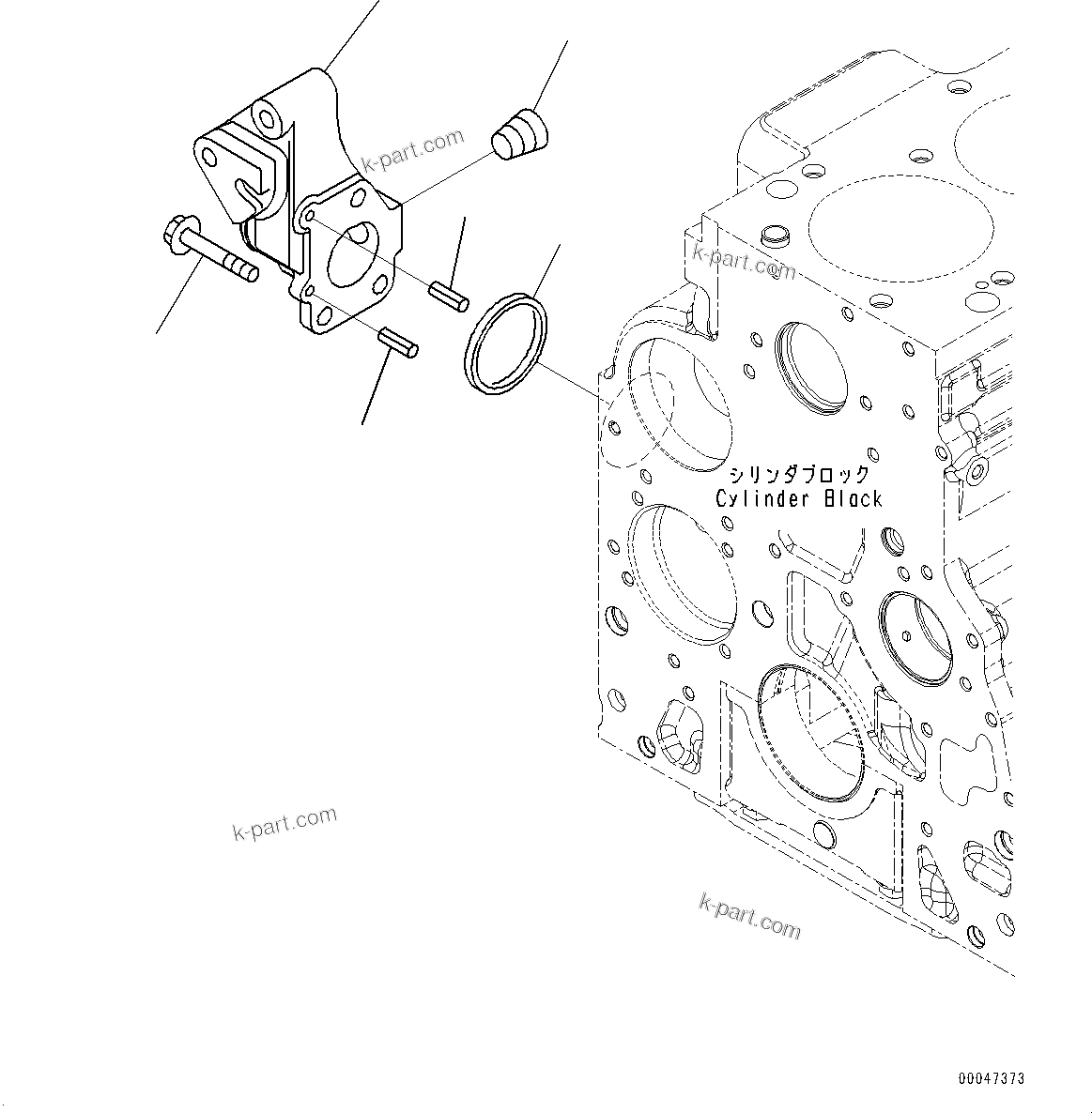 Komatsu parts book diagram for SAA6D107E-1D S/N 26537463-UP (For WA380-6): WATER INLET CONNECTOR (#26537463-)