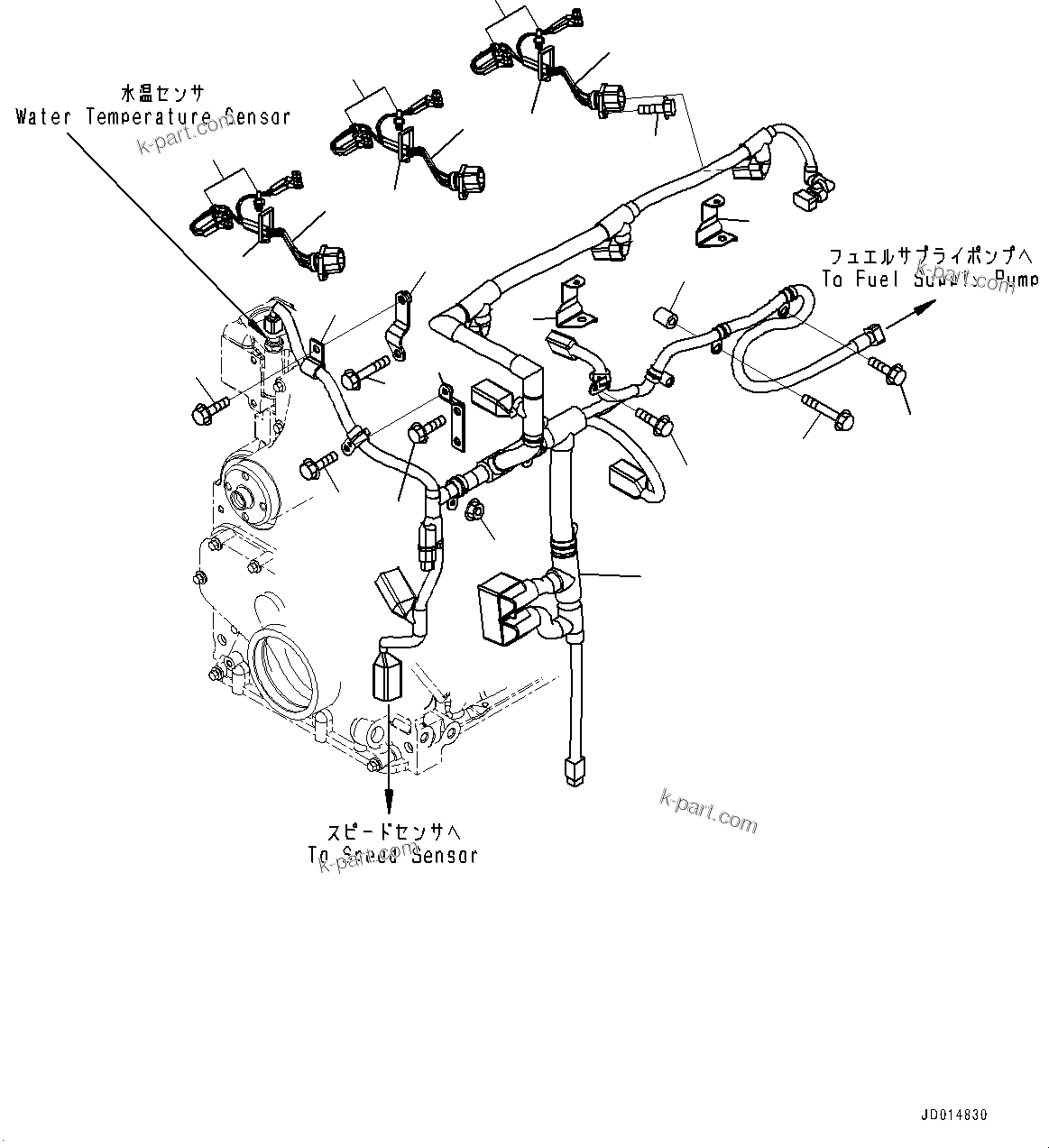 Komatsu parts book diagram for SAA6D107E-1D S/N 26537463-UP (For WA380-6): WIRING HARNESS (#26537463-)