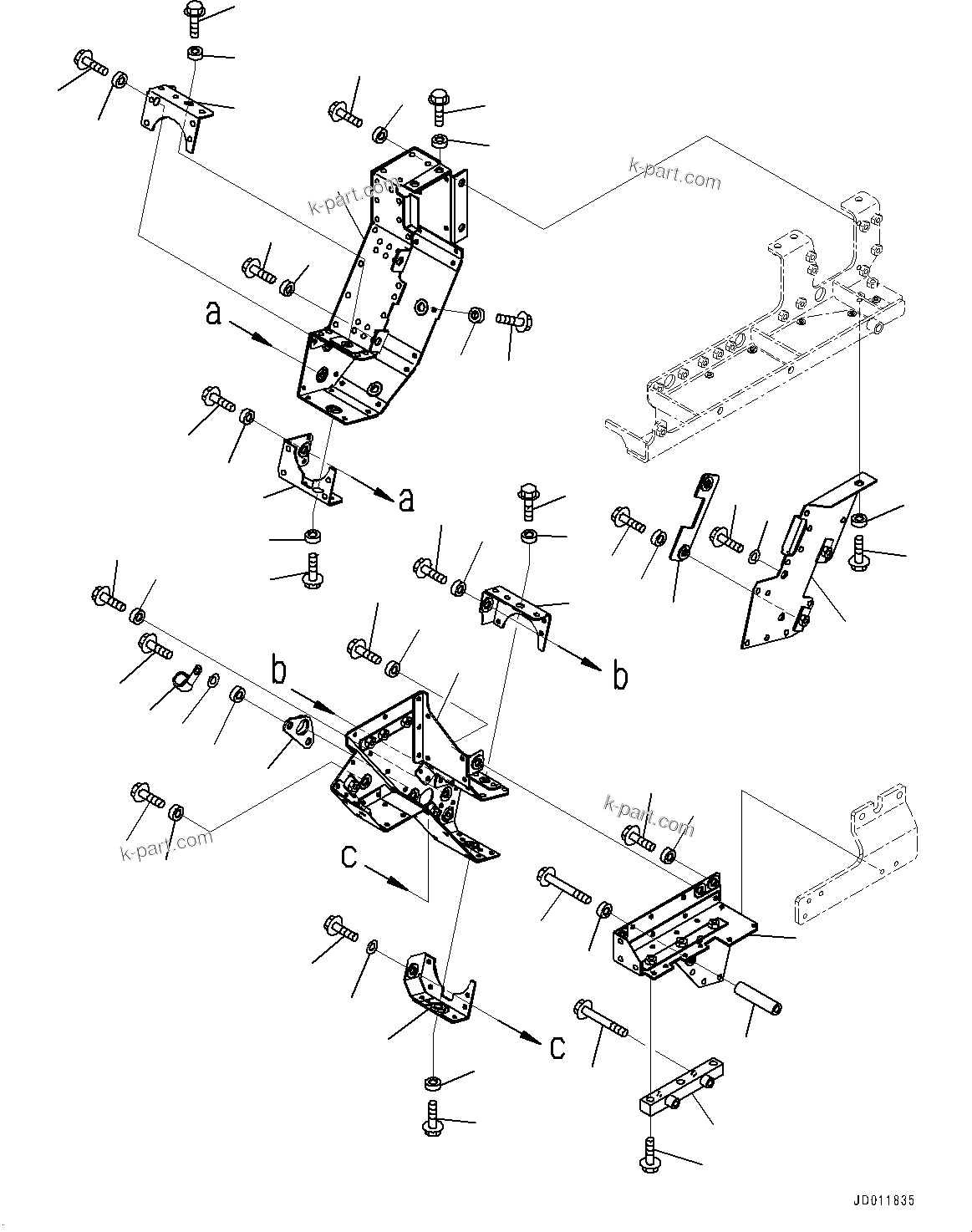 Komatsu parts book diagram for SAA6D140E-5G S/N 535751-UP (For D155AX-6): HEAT SHIELD, (2/3) (#535751-)