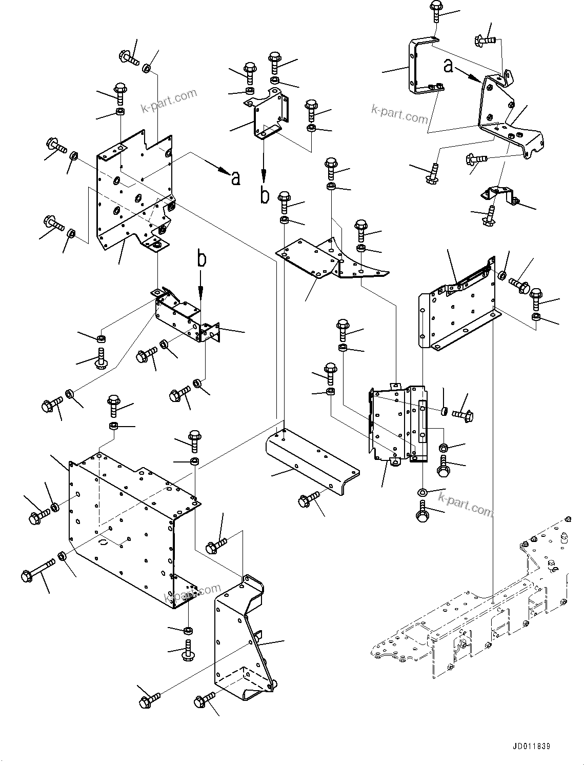 Komatsu parts book diagram for SAA6D140E-5G S/N 535751-UP (For D155AX-6): HEAT SHIELD, (3/3) (#535751-)