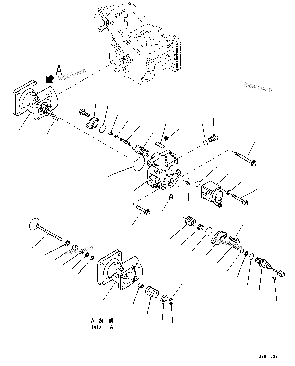 Komatsu parts book diagram for SAA6D140E-5G S/N 535751-UP (For D155AX-6): EXHAUST GAS RE-CIRCULATION (EGR) VALVE, INNER PARTS, EGR VALVE (#535751-)