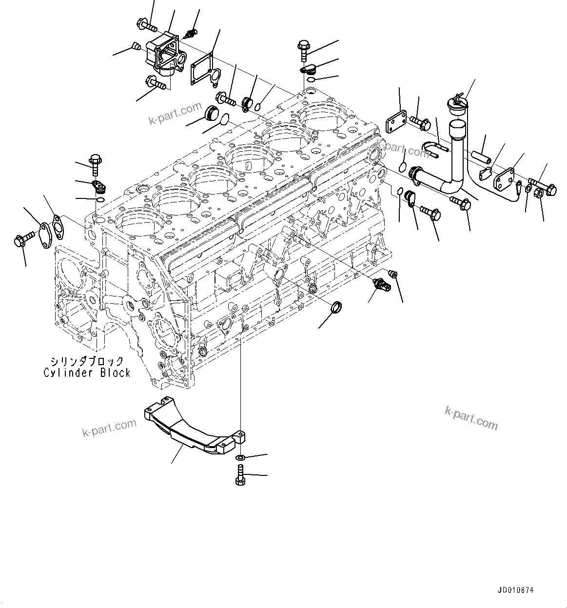 Komatsu parts book diagram for SAA6D140E-5G S/N 535751-UP (For D155AX-6): CYLINDER BLOCK ACCESSORY (#535751-)