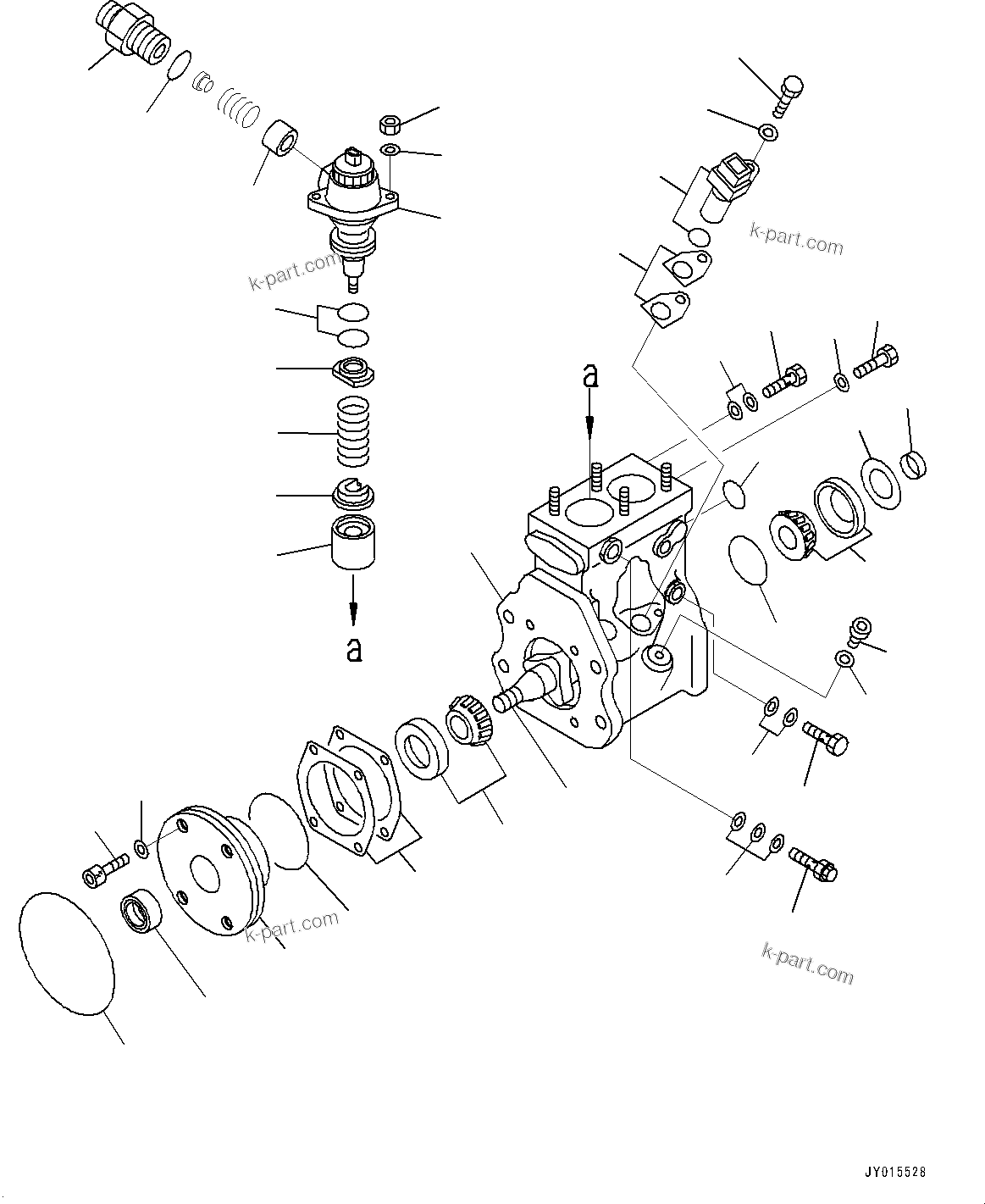 Komatsu parts book diagram for SAA6D140E-5G S/N 535751-UP (For D155AX-6): FUEL SUPPLY PUMP, INNER PARTS, PUMP (#535912-)