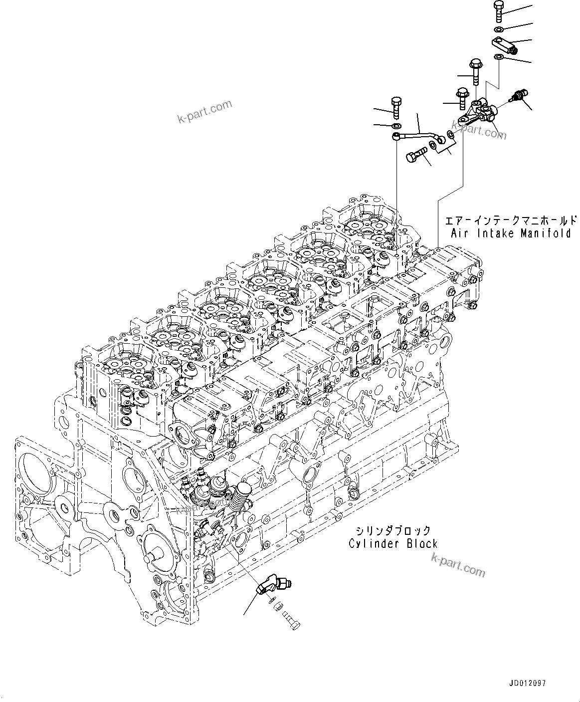 Komatsu parts book diagram for SAA6D140E-5G S/N 535751-UP (For D155AX-6): FUEL RETURN (#535751-)