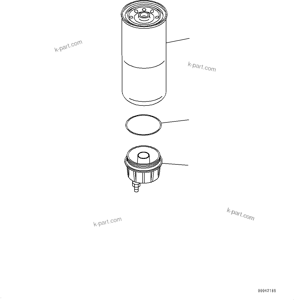 Komatsu parts book diagram for SAA6D140E-5G S/N 535751-UP (For D155AX-6): FUEL PREFILTER, SERVICE ONLY (#535751-)