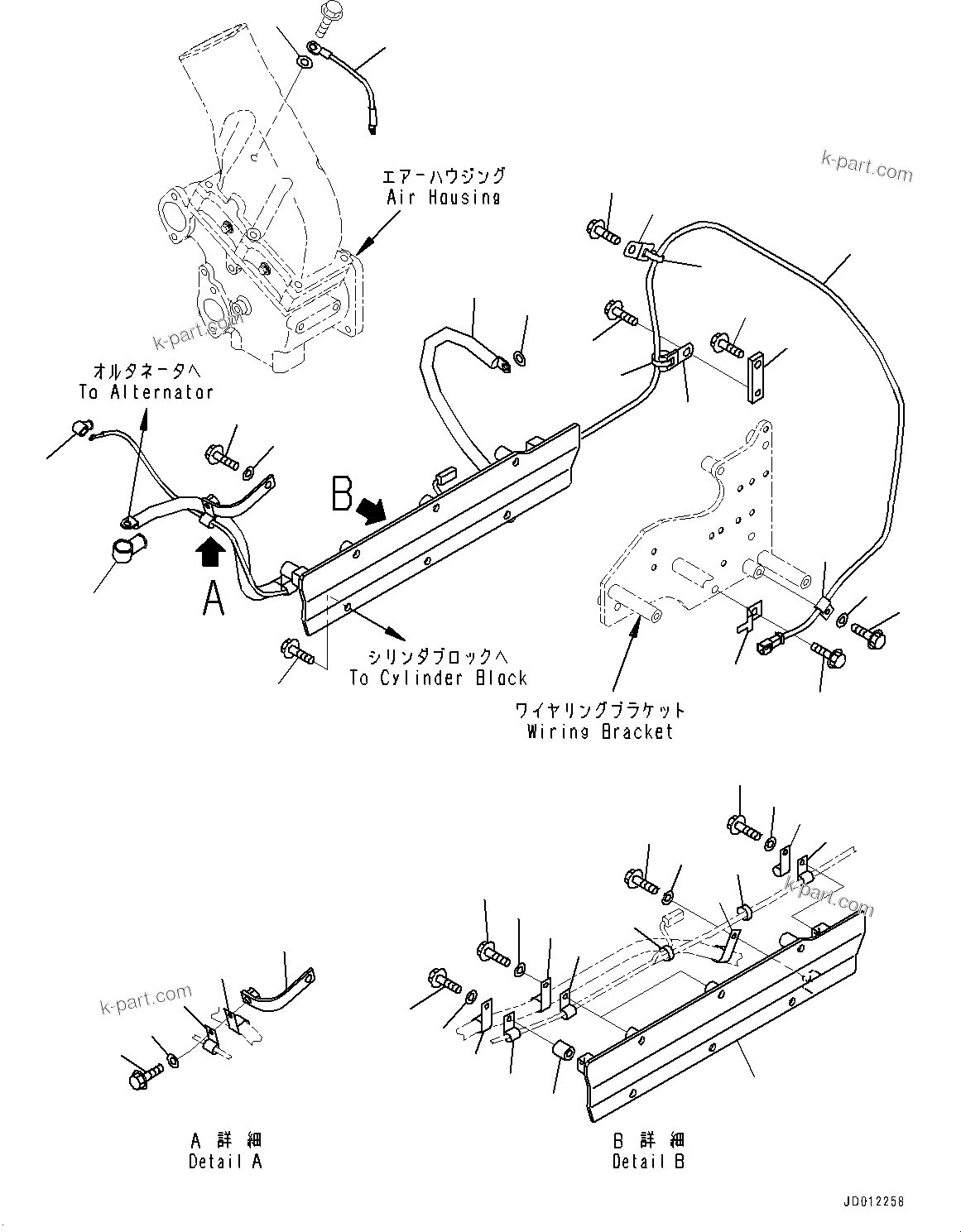 Komatsu parts book diagram for SAA6D140E-5G S/N 535751-UP (For D155AX-6): WIRING HARNESS, (1/4) (#535751-)