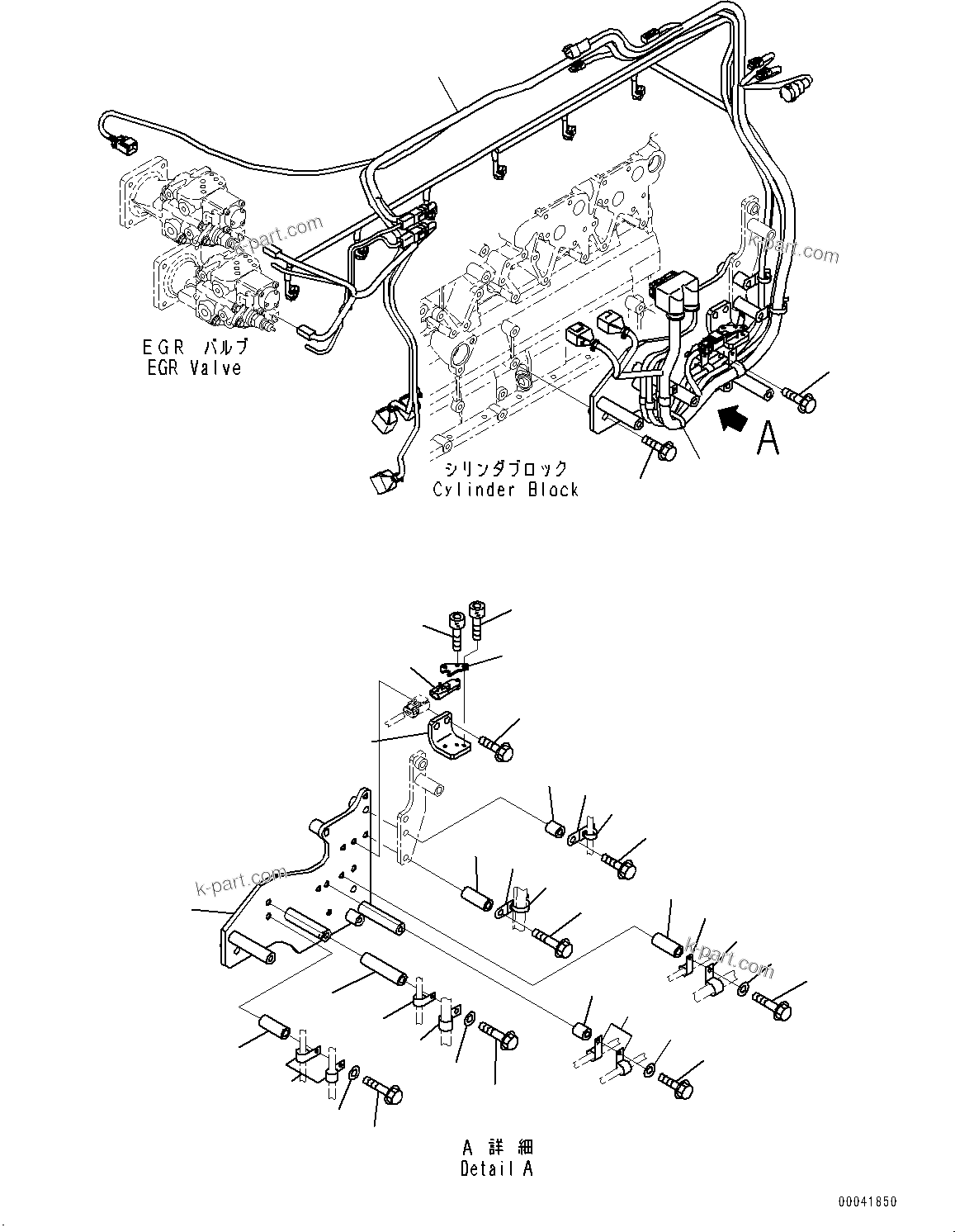 Komatsu parts book diagram for SAA6D140E-5G S/N 535751-UP (For D155AX-6): WIRING HARNESS, (2/4) (#535751-)