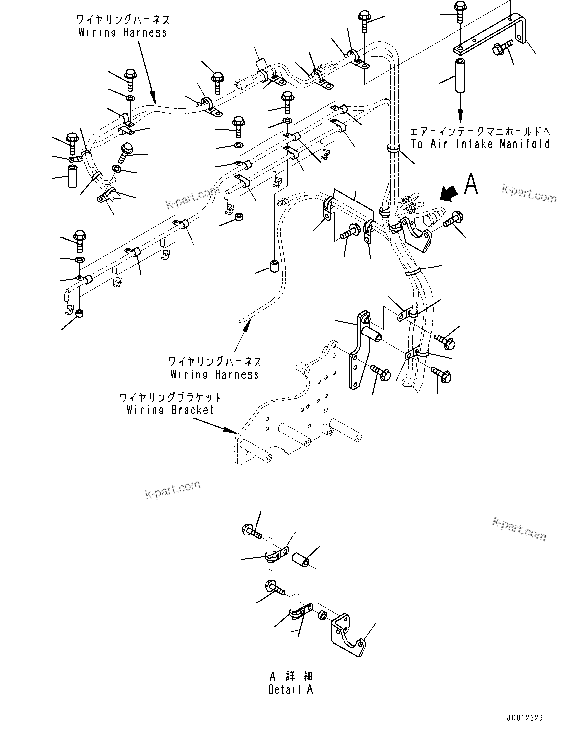 Komatsu parts book diagram for SAA6D140E-5G S/N 535751-UP (For D155AX-6): WIRING HARNESS, (3/4) (#535751-)