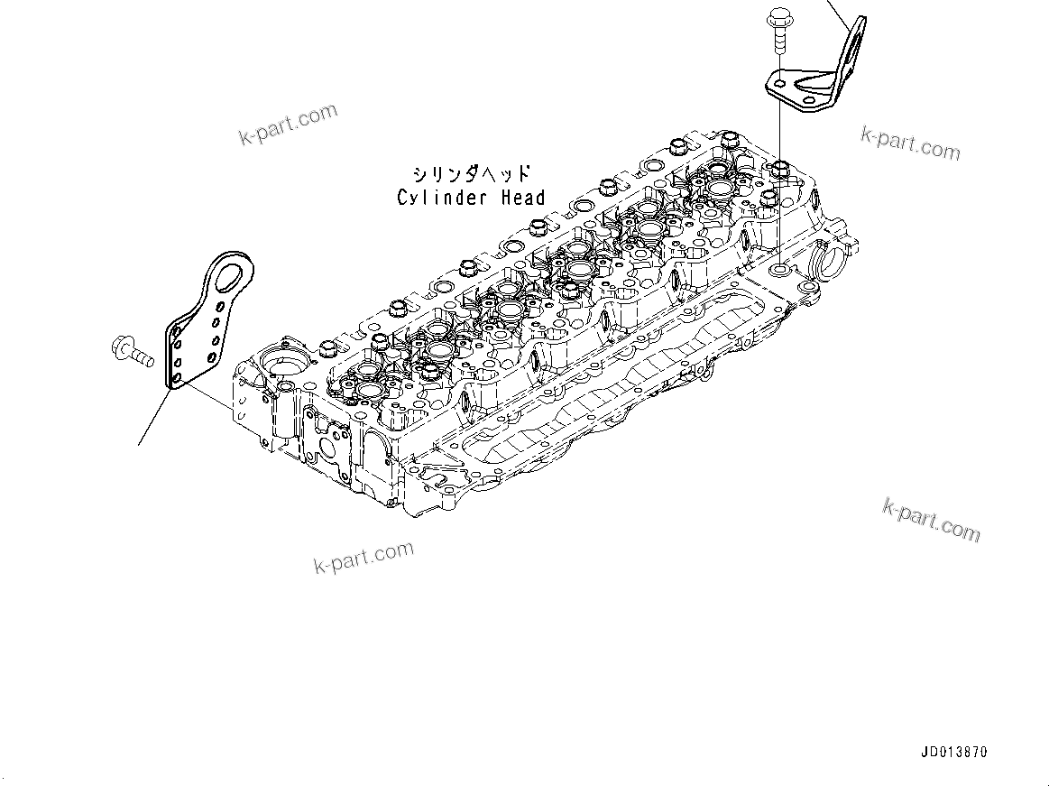 Komatsu parts book diagram for SAA6D107E-1E S/N 26537659-UP (For PC270-8/PC270LC-8/PC290LC-8): LIFTING BRACKET, BRACKET (#26537659-)