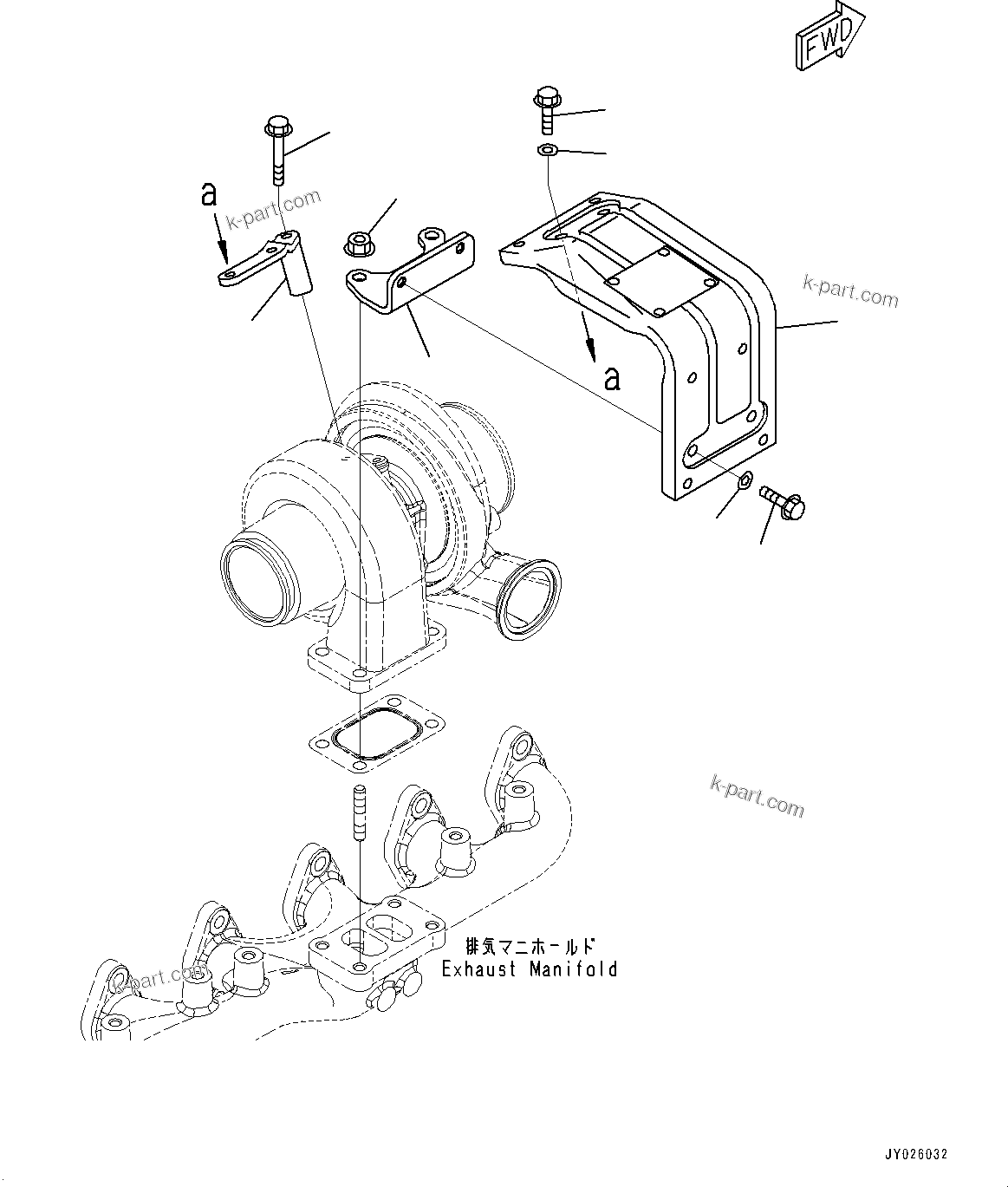 Komatsu parts book diagram for SAA6D107E-1E S/N 26537659-UP (For PC270-8/PC270LC-8/PC290LC-8): HEAT SHIELD (#26537659-)