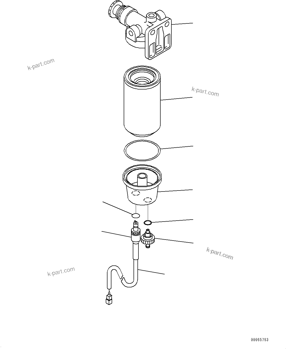 Komatsu parts book diagram for SAA6D107E-1E S/N 26537659-UP (For PC270-8/PC270LC-8/PC290LC-8): FUEL PREFILTER (#26537659-)