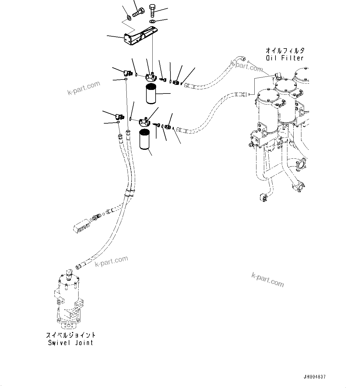 Komatsu parts book diagram for PC2000-8 S/N 20196-UP: DRAIN PIPING, FILTER PIPING (#20196-20254)