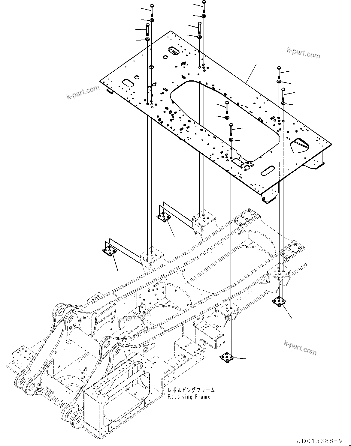 Komatsu parts book diagram for PC2000-8 S/N 20196-UP: CONTAINER BASE FRAME (#20196-)