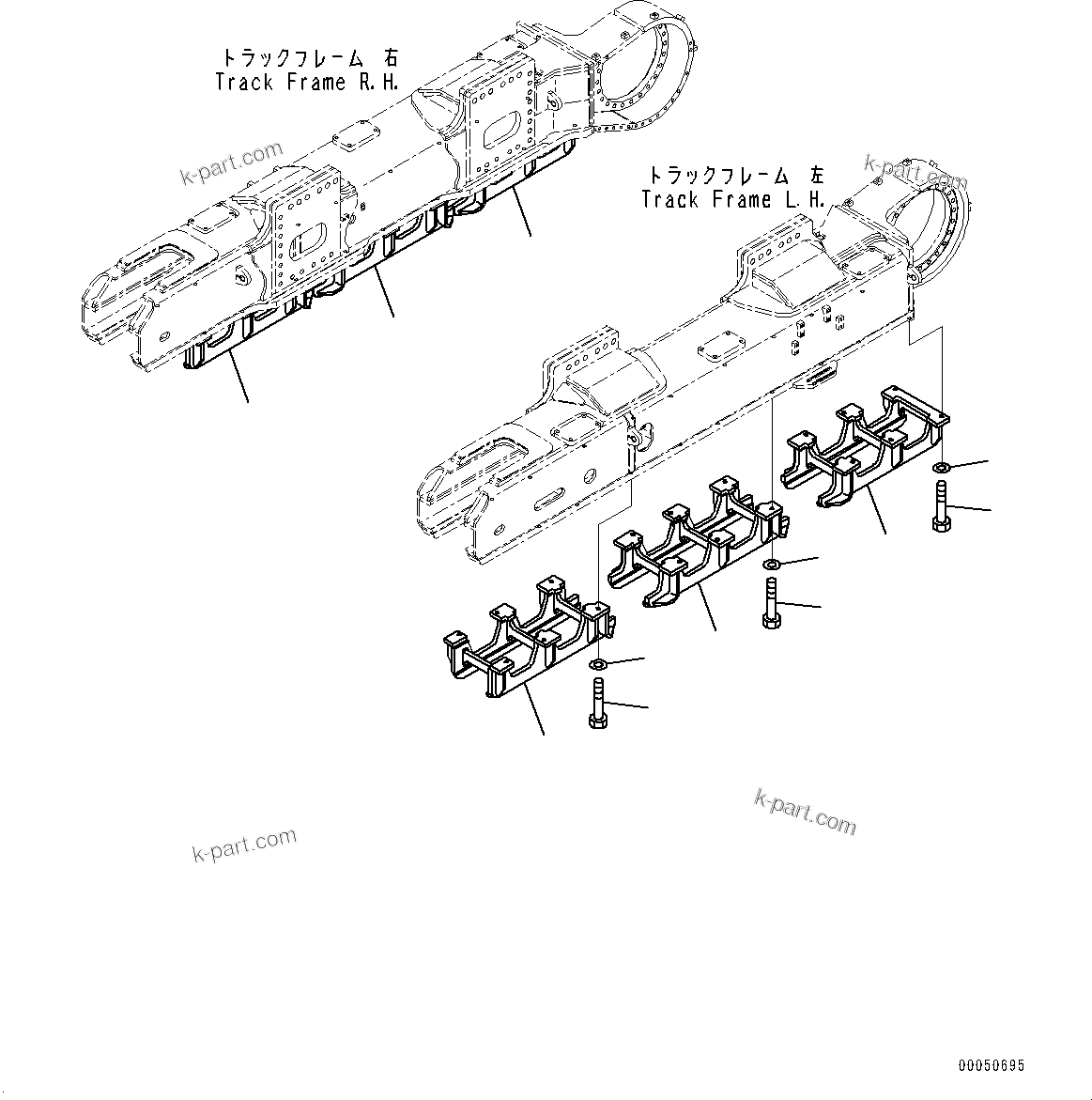 Komatsu parts book diagram for PC2000-8 S/N 20196-UP: TRACK ROLLER GUARD (#20196-)